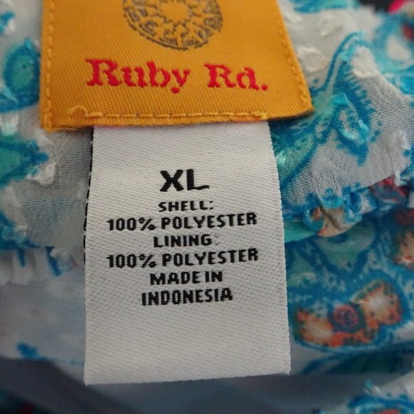 Women's Blue Print Runic Top w. Attached Tank-NWT - Picture 6 of 11